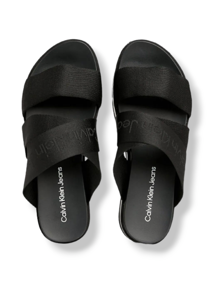 נעלי CALVIN KLEIN FLATFORM WEBBING SANDAL