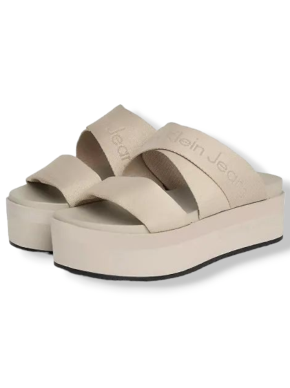 נעלי CALVIN KLEIN FLATFORM WEBBING SANDAL